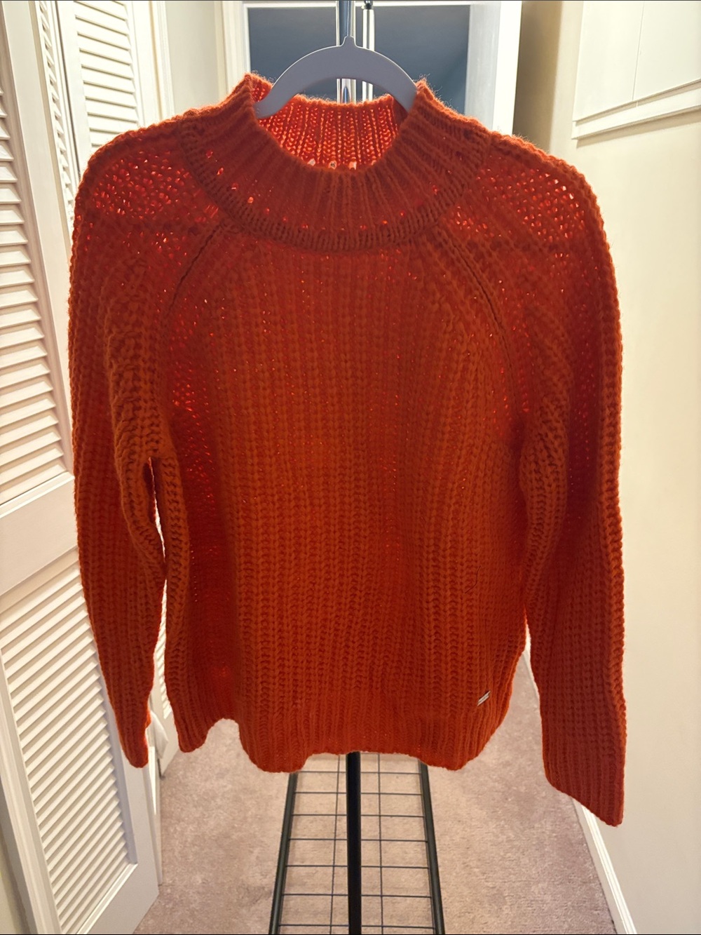 Paul & Shark Men's Bright Orange Turtleneck Sweater